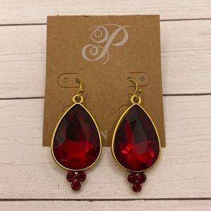 Plunder Red and Gold Dangle Earrings